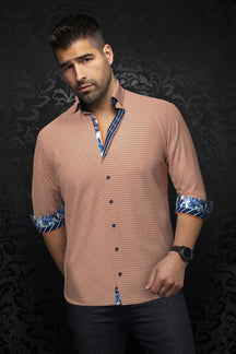 Chemise manches longues en Knit pour homme par Au Noir | ALBERONI Orange | Machemise.ca, inventaire complet de la marque Au Noir