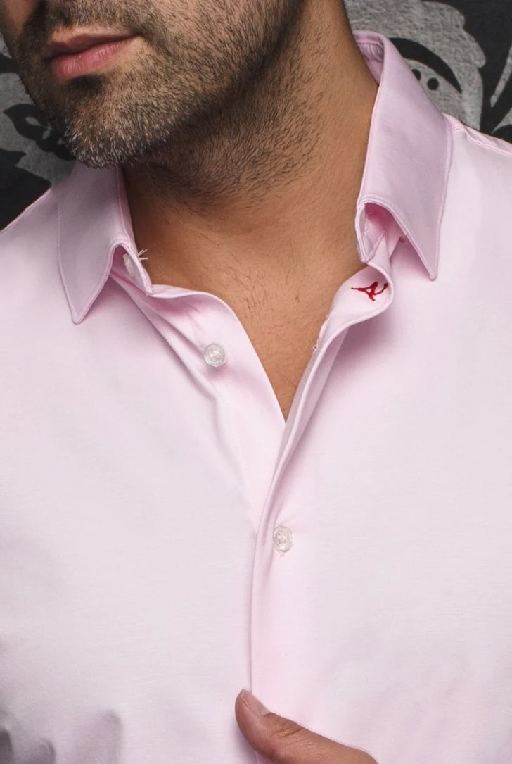 Chemise manches courtes en Knit pour homme par Au Noir | ALEX (SS) SLD Rose | Machemise.ca, inventaire complet de la marque Au Noir