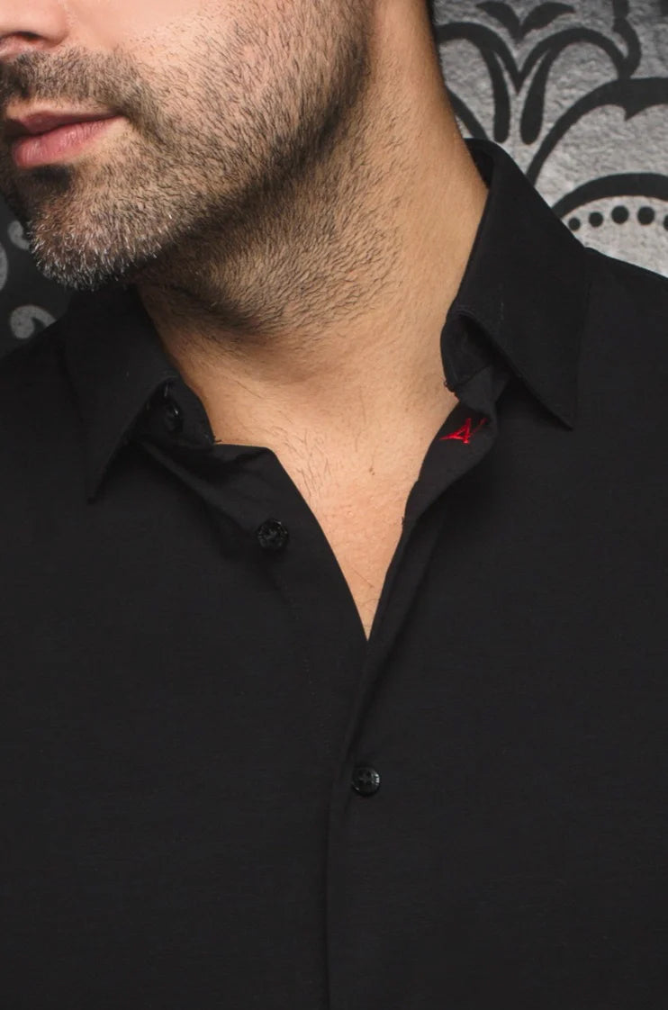 Chemise manches courtes en Knit pour homme par Au Noir | ALEX (SS) SLD Noir | Machemise.ca, inventaire complet de la marque Au Noir