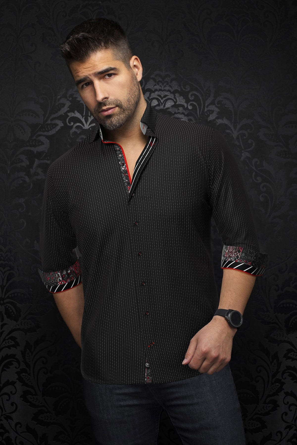 Chemise manches longues pour homme par Au Noir | BALLERINI Noir | Machemise.ca, inventaire complet de la marque Au Noir