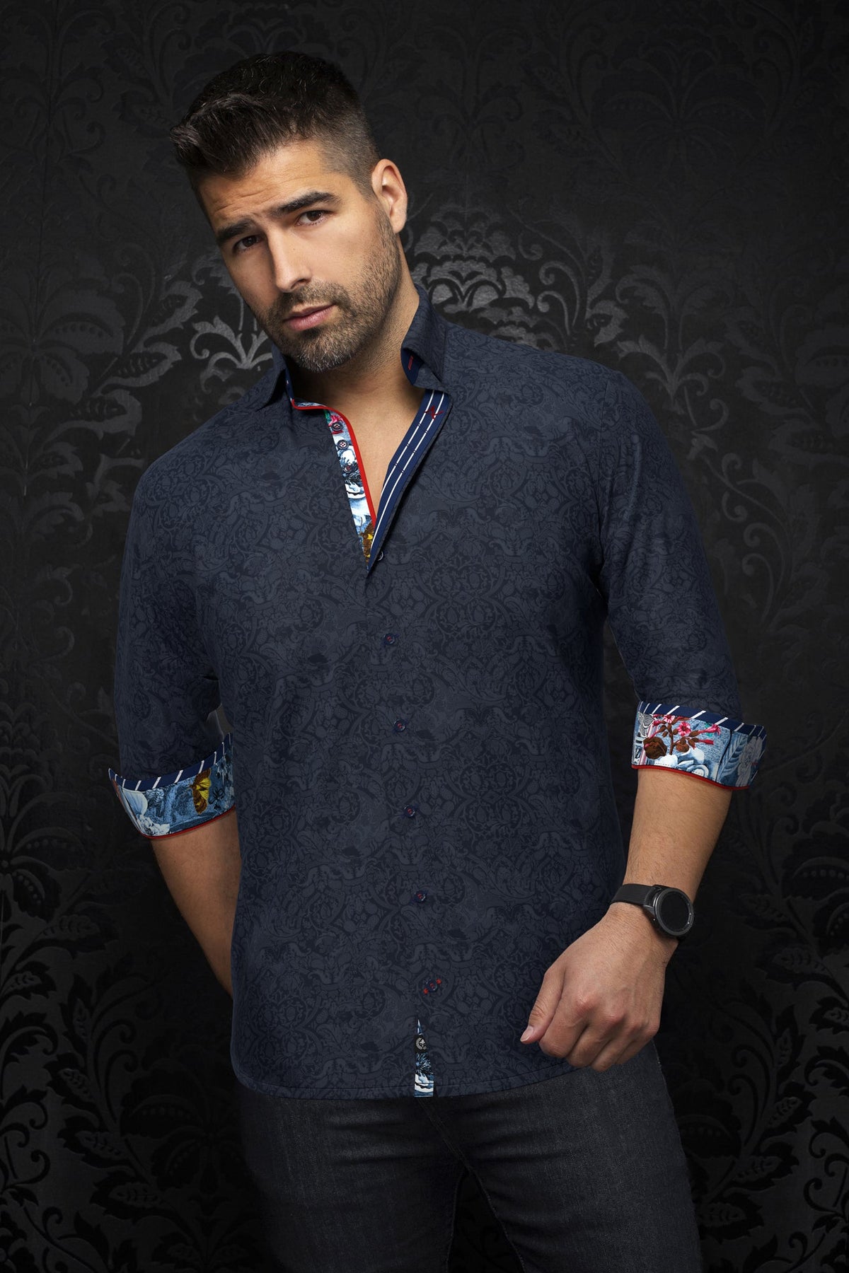 Chemise manches longues pour homme par Au Noir | BARDELLI Bleu Marine | Machemise.ca, inventaire complet de la marque Au Noir