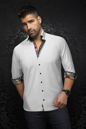 Chemise manches longues pour homme par Au Noir | CARELLI Blanc | Machemise.ca, inventaire complet de la marque Au Noir