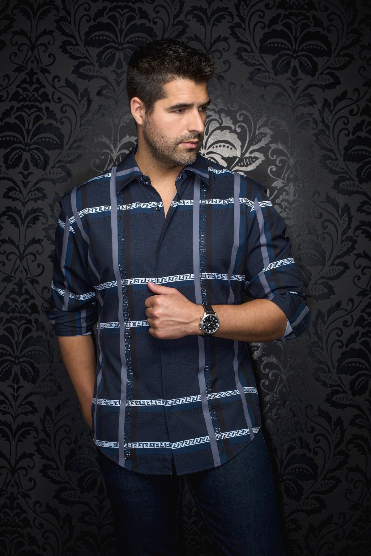 Chemise manches longues pour homme par Au Noir | CASTELLETTO Marine | Machemise.ca, inventaire complet de la marque Au Noir