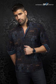 Chemise manches longues en Knit pour homme par Au Noir | ETHAN Bleu Marine | Machemise.ca, inventaire complet de la marque Au Noir