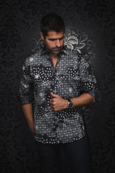 Chemise manches longues pour homme par Au Noir | FLORIANI Noir Rouge | Machemise.ca, inventaire complet de la marque Au Noir