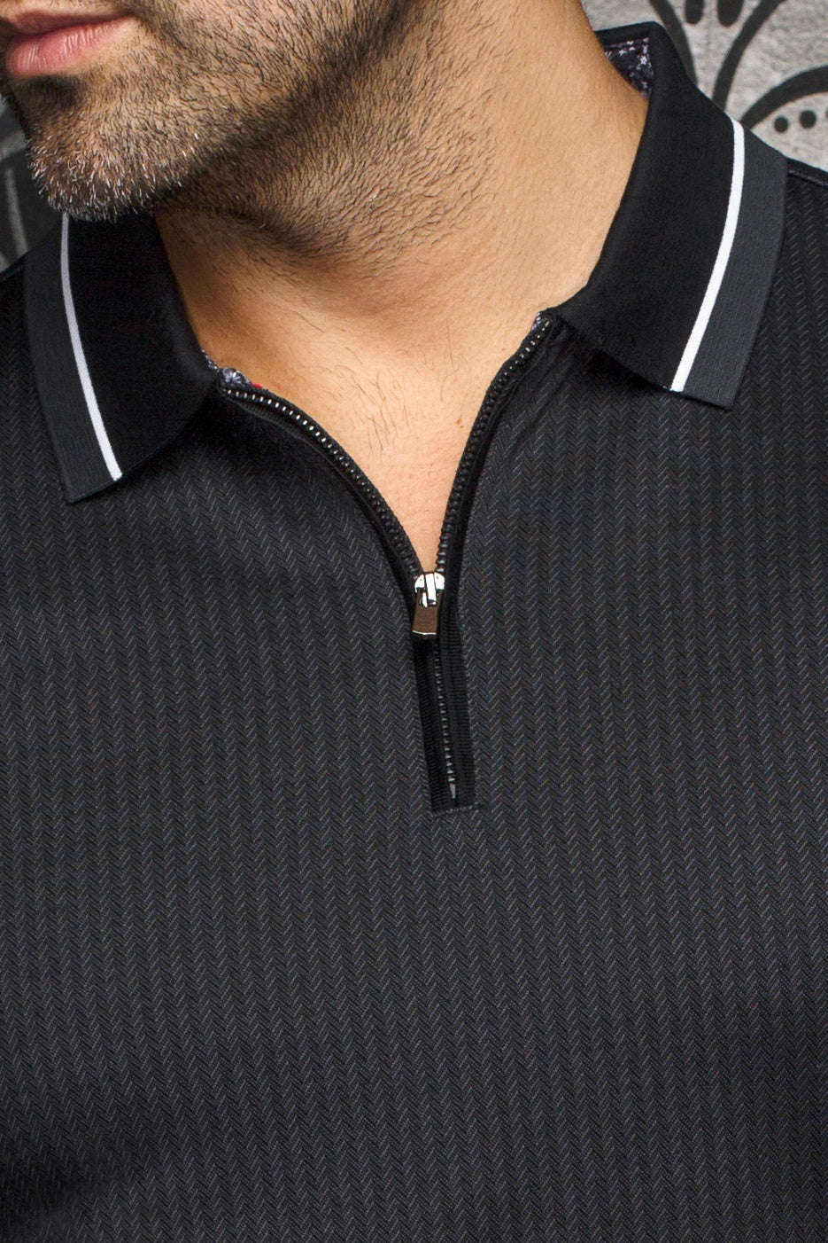 Polo manches longues pour homme par Au Noir | FREDERICO Noir | Machemise.ca, inventaire complet de la marque Au Noir