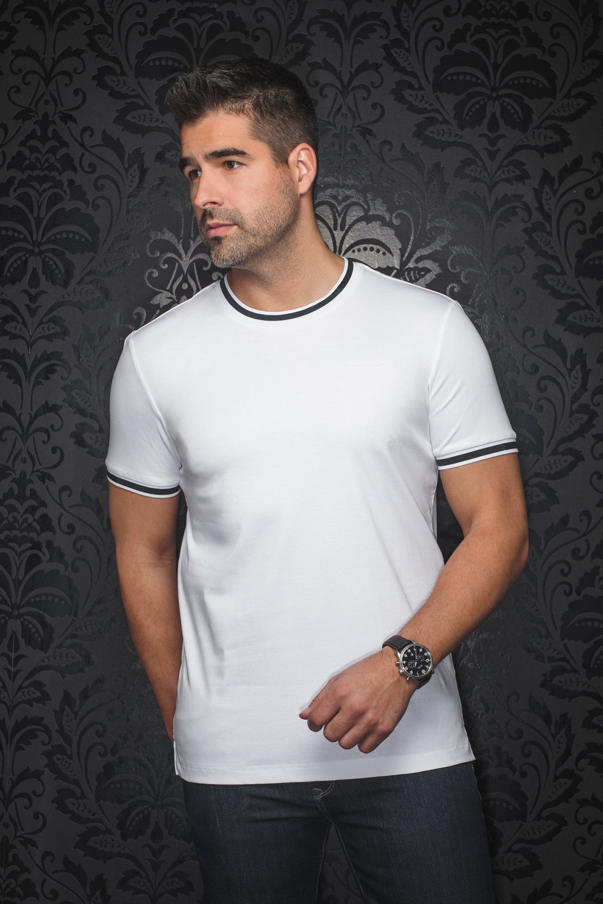 T-Shirt pour homme par Au Noir | C-HARDEN Blanc Noir | Machemise.ca, inventaire complet de la marque Au Noir