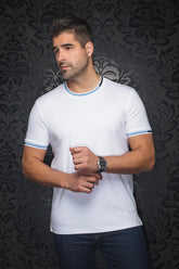 T-Shirt pour homme par Au Noir | C-HARDEN Blanc Bleu | Machemise.ca, inventaire complet de la marque Au Noir