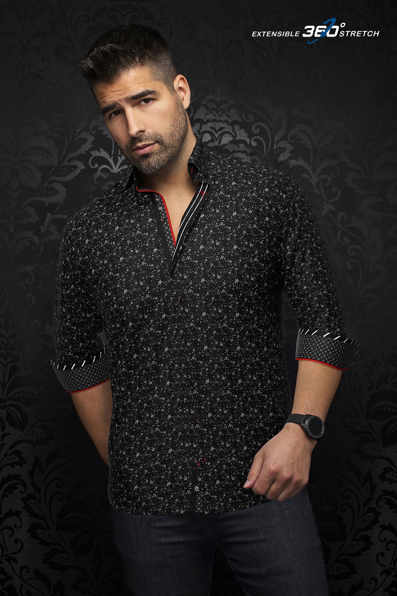 Chemise manches longues en Knit pour homme par Au Noir | MCBRYDE Noir Or | Machemise.ca, inventaire complet de la marque Au Noir