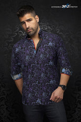 Chemise manches longues en Knit pour homme par Au Noir | PRYSE Mauve | Machemise.ca, inventaire complet de la marque Au Noir