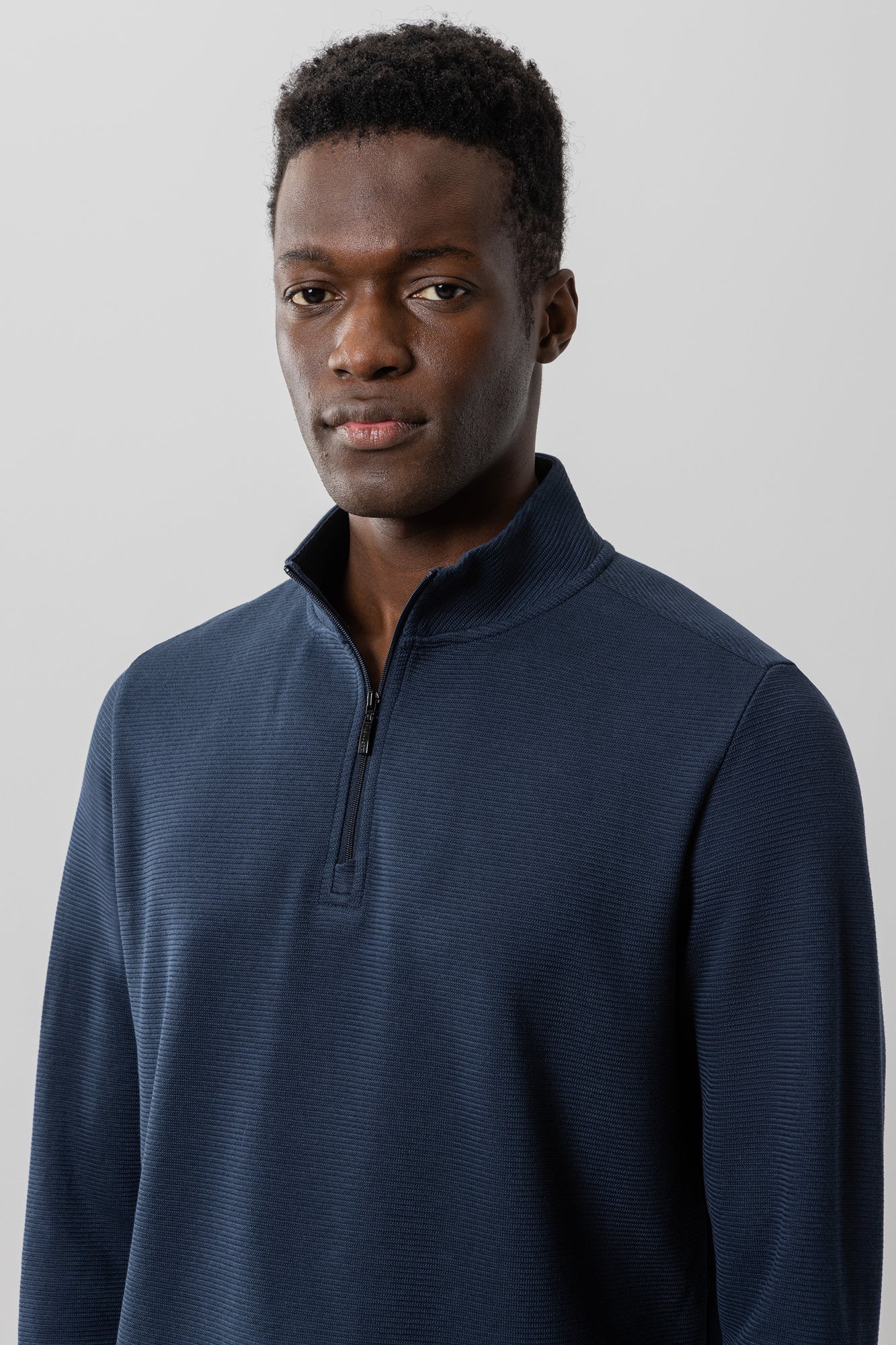 Chandail manches longues avec zip pour homme par Robert Barakett | Karuna RB41462 NAVY | Machemise.ca, vêtements mode pour hommes