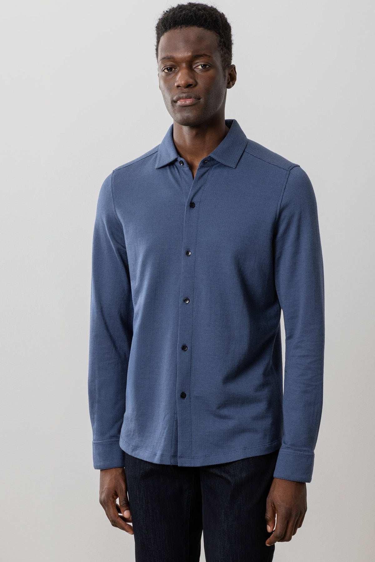 Chemise manches longues en Knit pour homme par Robert Barakett | Pine Creek RB41516 BLUE | Machemise.ca, vêtements mode pour hommes