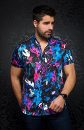 Chemise manches courtes pour homme par Au Noir | TOLEMAN (SS) Neon Fuchsia | Machemise.ca, inventaire complet de la marque Au Noir