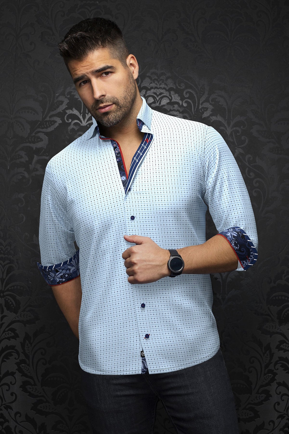 Chemise manches longues pour homme par Au Noir | CESTERO Bleu Clair | Machemise.ca, inventaire complet de la marque Au Noir