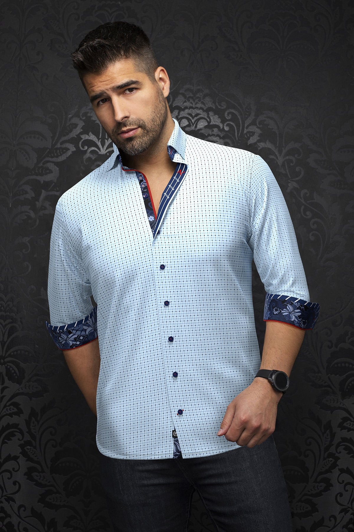 Chemise manches longues pour homme par Au Noir | CESTERO Bleu Clair | Machemise.ca, inventaire complet de la marque Au Noir