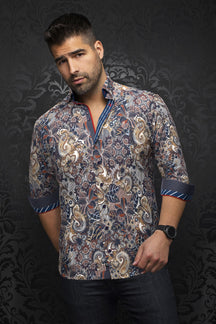 Chemise manches longues pour homme par Au Noir | MACHADO Marine Beige | Machemise.ca, inventaire complet de la marque Au Noir