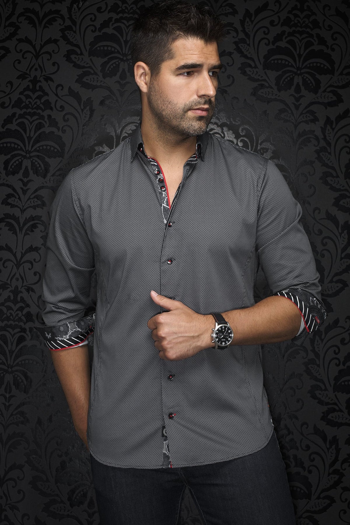 Chemise manches longues pour homme par Au Noir | SOSA Noir | Machemise.ca, inventaire complet de la marque Au Noir